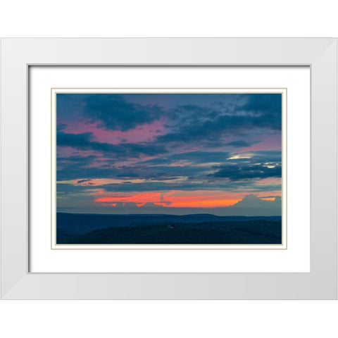 Glow 2 White Modern Wood Framed Art Print with Double Matting by Malone, Will