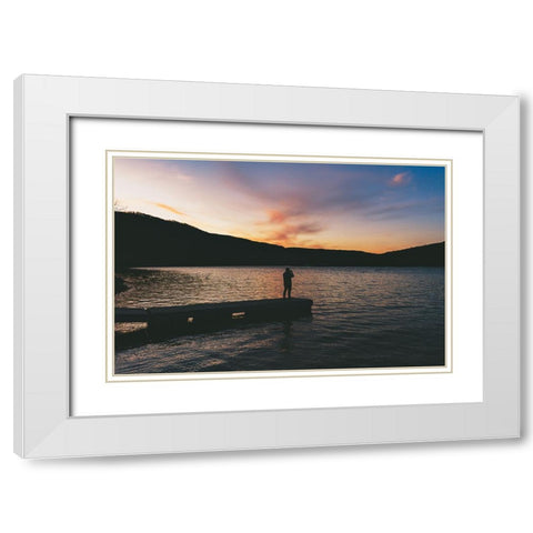 Subtle Sunset White Modern Wood Framed Art Print with Double Matting by Malone, Will
