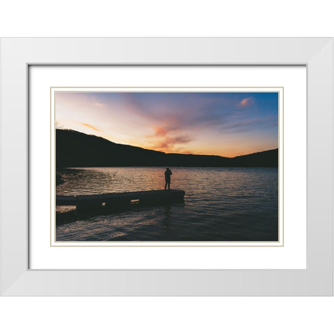 Subtle Sunset White Modern Wood Framed Art Print with Double Matting by Malone, Will