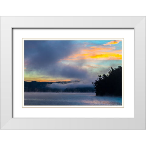 Fishermen White Modern Wood Framed Art Print with Double Matting by Malone, Will