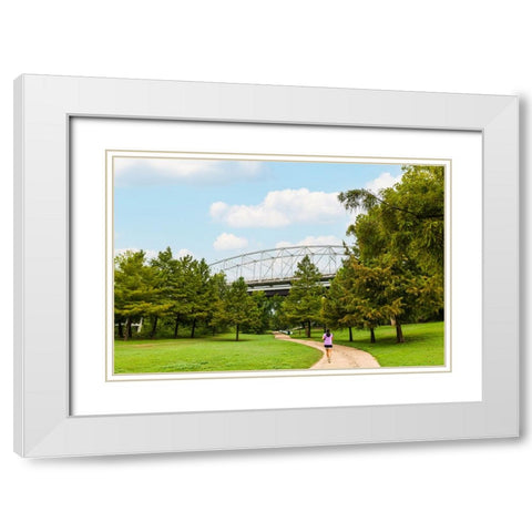 Bastrop Bridge White Modern Wood Framed Art Print with Double Matting by Malone, Will