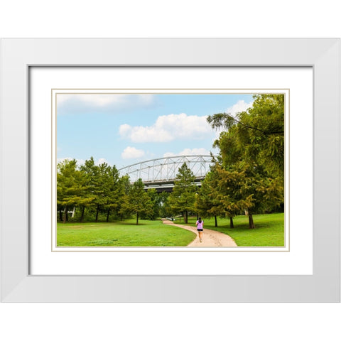 Bastrop Bridge White Modern Wood Framed Art Print with Double Matting by Malone, Will