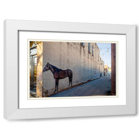 Horse Alley White Modern Wood Framed Art Print with Double Matting by Malone, Will