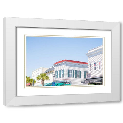 Downtown Beaufort White Modern Wood Framed Art Print with Double Matting by Malone, Will