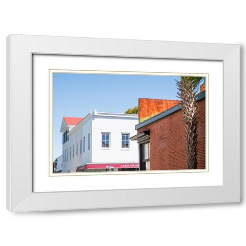 Downtown Beaufort 5 White Modern Wood Framed Art Print with Double Matting by Malone, Will