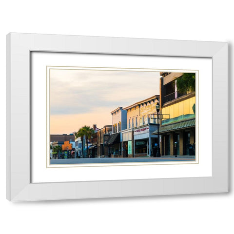 Downtown Beaufort Morning 4 White Modern Wood Framed Art Print with Double Matting by Malone, Will