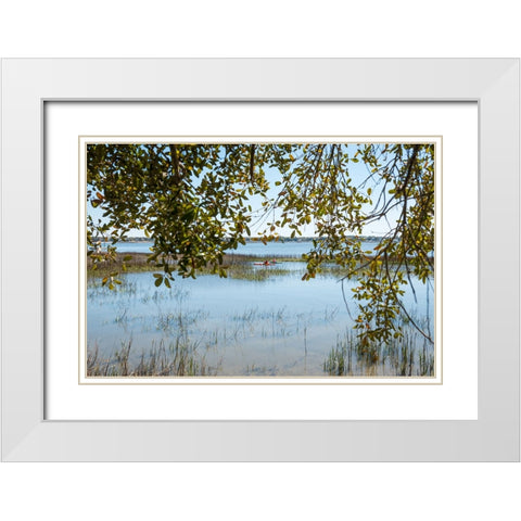 Relaxation Station White Modern Wood Framed Art Print with Double Matting by Malone, Will