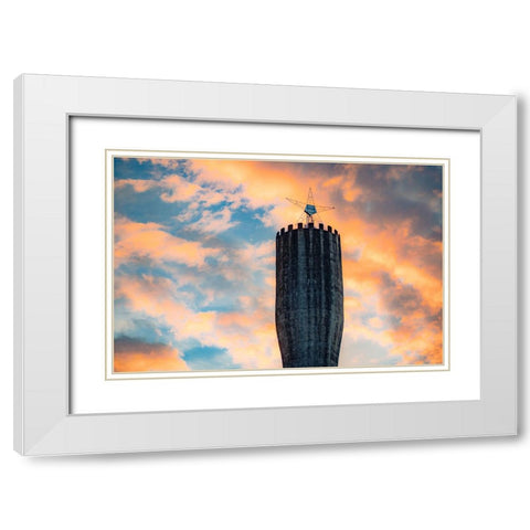 Standpipe Sunrise White Modern Wood Framed Art Print with Double Matting by Malone, Will