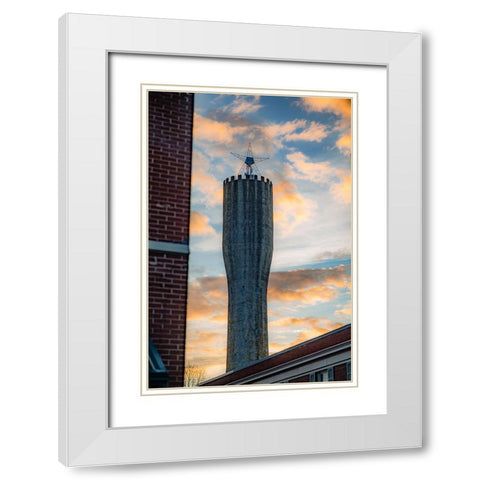 Standpipe Sunrise 2 White Modern Wood Framed Art Print with Double Matting by Malone, Will