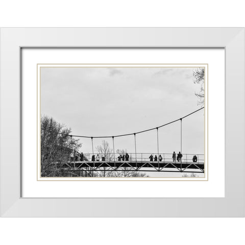 Falls Park Audience White Modern Wood Framed Art Print with Double Matting by Malone, Will