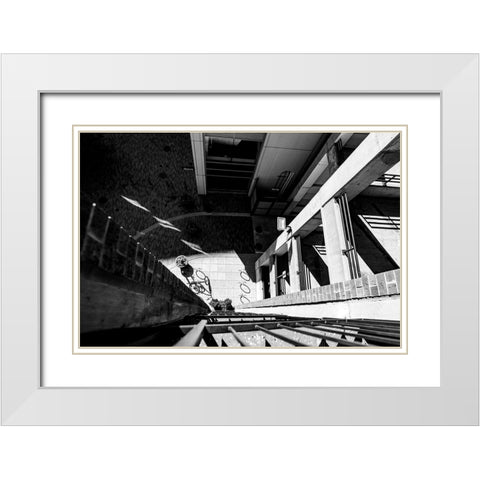 Look Down White Modern Wood Framed Art Print with Double Matting by Malone, Will