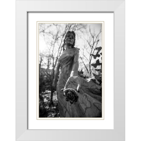 Take a Flower White Modern Wood Framed Art Print with Double Matting by Malone, Will
