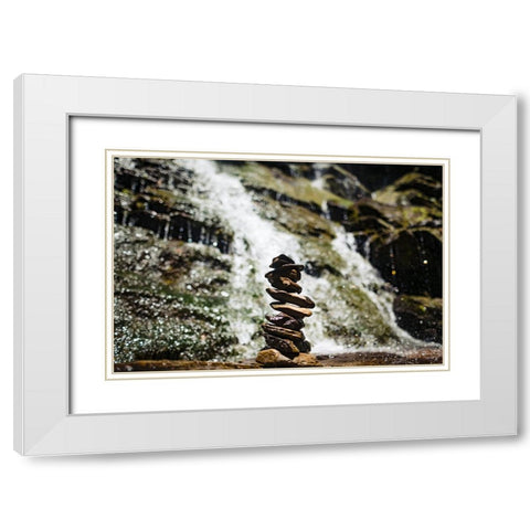 Peace White Modern Wood Framed Art Print with Double Matting by Malone, Will