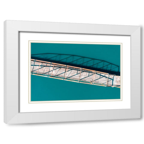 Bridge in Shadow White Modern Wood Framed Art Print with Double Matting by Malone, Will