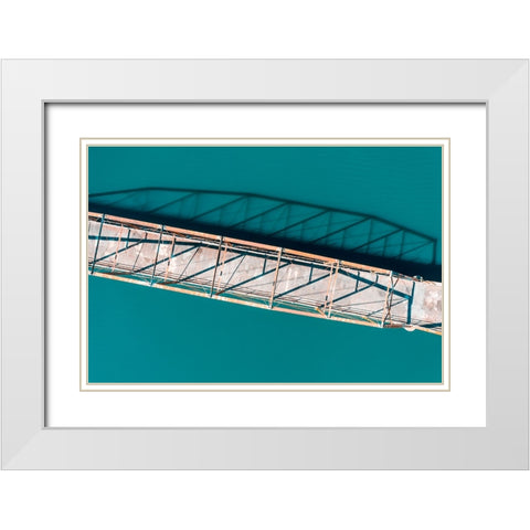 Bridge in Shadow White Modern Wood Framed Art Print with Double Matting by Malone, Will