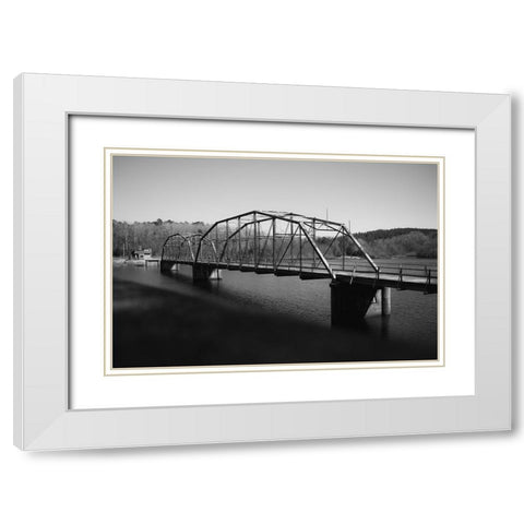 Savannah Bridge White Modern Wood Framed Art Print with Double Matting by Malone, Will