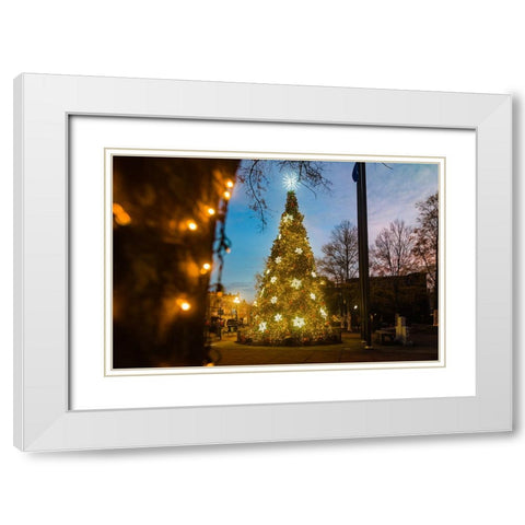 Christmas Sunset White Modern Wood Framed Art Print with Double Matting by Malone, Will