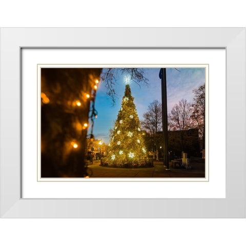 Christmas Sunset White Modern Wood Framed Art Print with Double Matting by Malone, Will