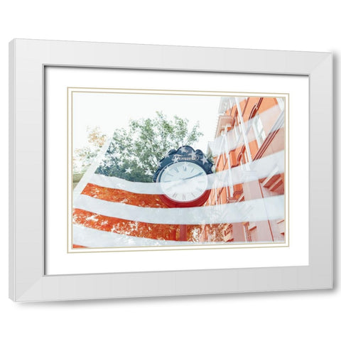 American Clock White Modern Wood Framed Art Print with Double Matting by Malone, Will