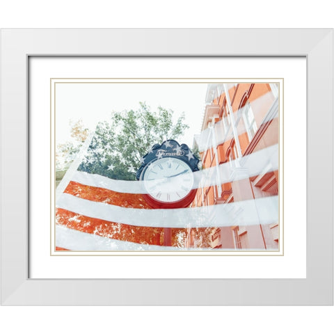 American Clock White Modern Wood Framed Art Print with Double Matting by Malone, Will