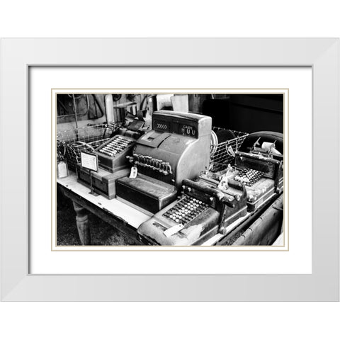 American Typewriter White Modern Wood Framed Art Print with Double Matting by Malone, Will