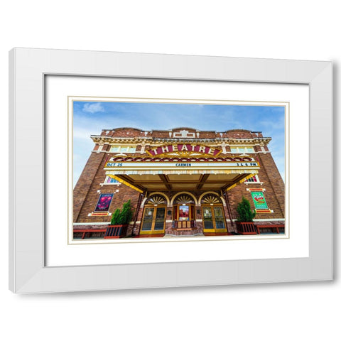 Athens Theater White Modern Wood Framed Art Print with Double Matting by Malone, Will