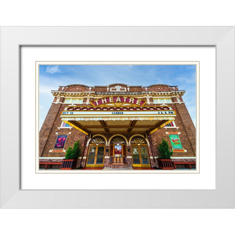 Athens Theater White Modern Wood Framed Art Print with Double Matting by Malone, Will