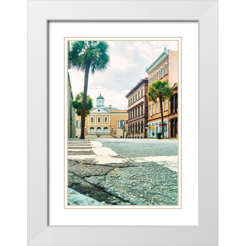 Broad street White Modern Wood Framed Art Print with Double Matting by Malone, Will