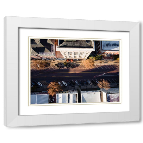 Business Exchange Above White Modern Wood Framed Art Print with Double Matting by Malone, Will