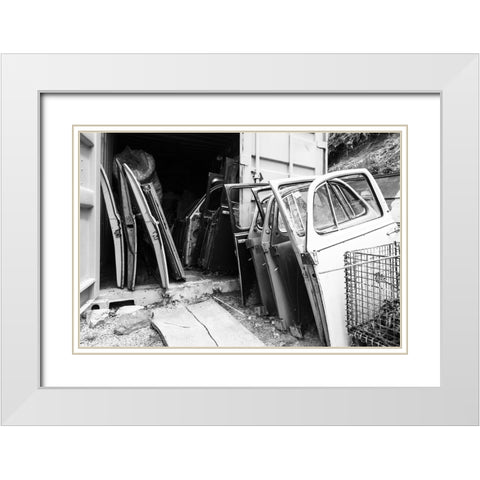 Car Doors BW White Modern Wood Framed Art Print with Double Matting by Malone, Will