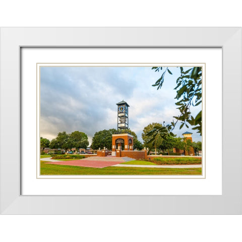 Centennial Plaza 3 White Modern Wood Framed Art Print with Double Matting by Malone, Will