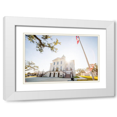 Courthouse 4 White Modern Wood Framed Art Print with Double Matting by Malone, Will