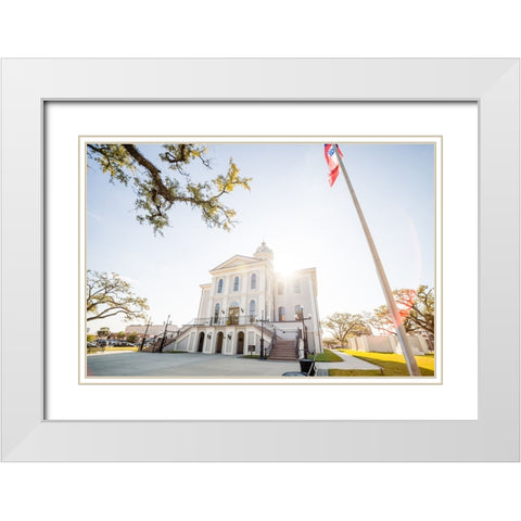 Courthouse 4 White Modern Wood Framed Art Print with Double Matting by Malone, Will