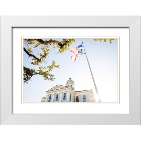 Courthouse 3 White Modern Wood Framed Art Print with Double Matting by Malone, Will