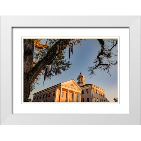 Courthouse 6 Sunrise White Modern Wood Framed Art Print with Double Matting by Malone, Will