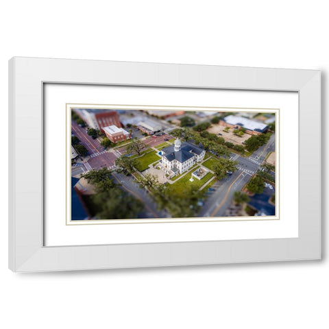 Courthouse 7 White Modern Wood Framed Art Print with Double Matting by Malone, Will