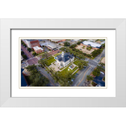 Courthouse 7 White Modern Wood Framed Art Print with Double Matting by Malone, Will