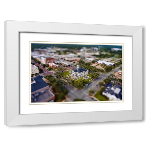 Courthouse 8 White Modern Wood Framed Art Print with Double Matting by Malone, Will