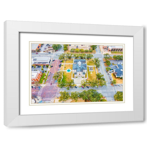Courthouse 9 White Modern Wood Framed Art Print with Double Matting by Malone, Will