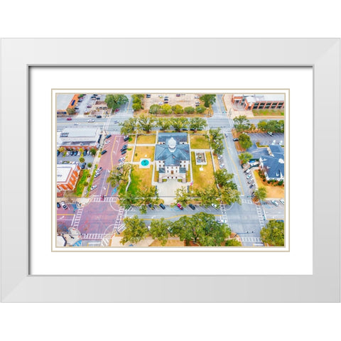 Courthouse 9 White Modern Wood Framed Art Print with Double Matting by Malone, Will