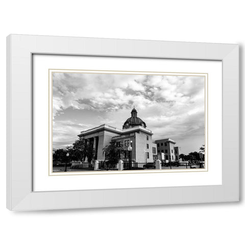 Courthouse BW White Modern Wood Framed Art Print with Double Matting by Malone, Will