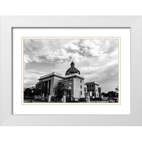 Courthouse BW White Modern Wood Framed Art Print with Double Matting by Malone, Will