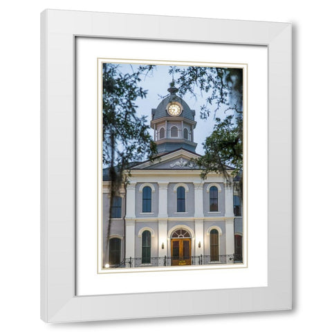 Courthouse Morning 2 White Modern Wood Framed Art Print with Double Matting by Malone, Will