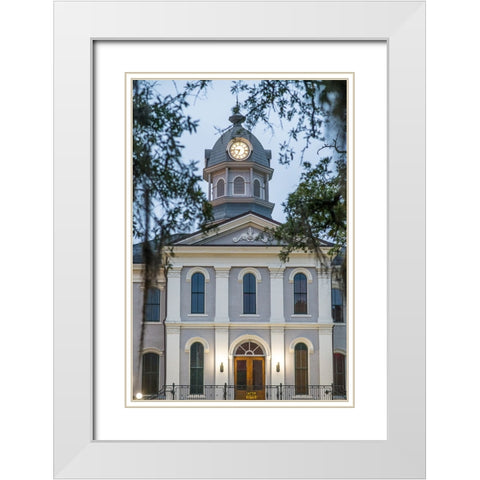 Courthouse Morning 2 White Modern Wood Framed Art Print with Double Matting by Malone, Will