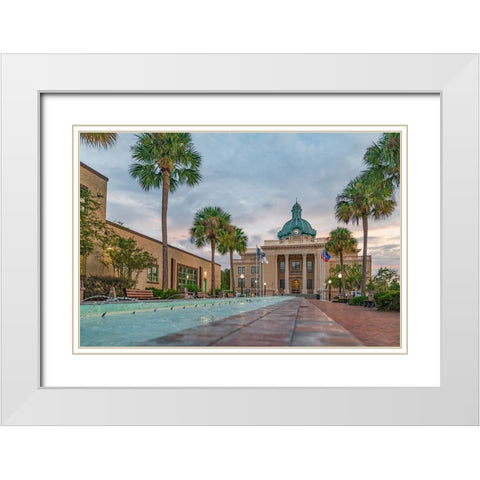 Courthouse 2 White Modern Wood Framed Art Print with Double Matting by Malone, Will