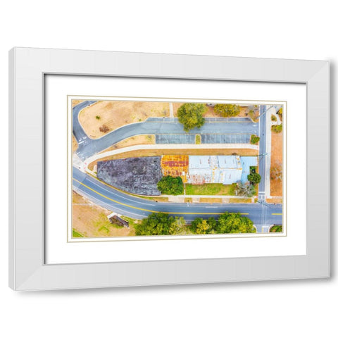 Curve White Modern Wood Framed Art Print with Double Matting by Malone, Will