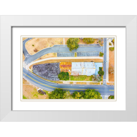 Curve White Modern Wood Framed Art Print with Double Matting by Malone, Will