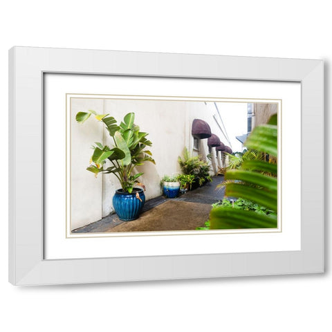 Green Alley White Modern Wood Framed Art Print with Double Matting by Malone, Will