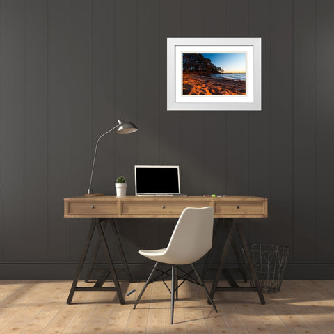 Hartwell Beach 2 White Modern Wood Framed Art Print with Double Matting by Malone, Will