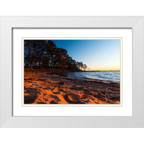 Hartwell Beach 2 White Modern Wood Framed Art Print with Double Matting by Malone, Will